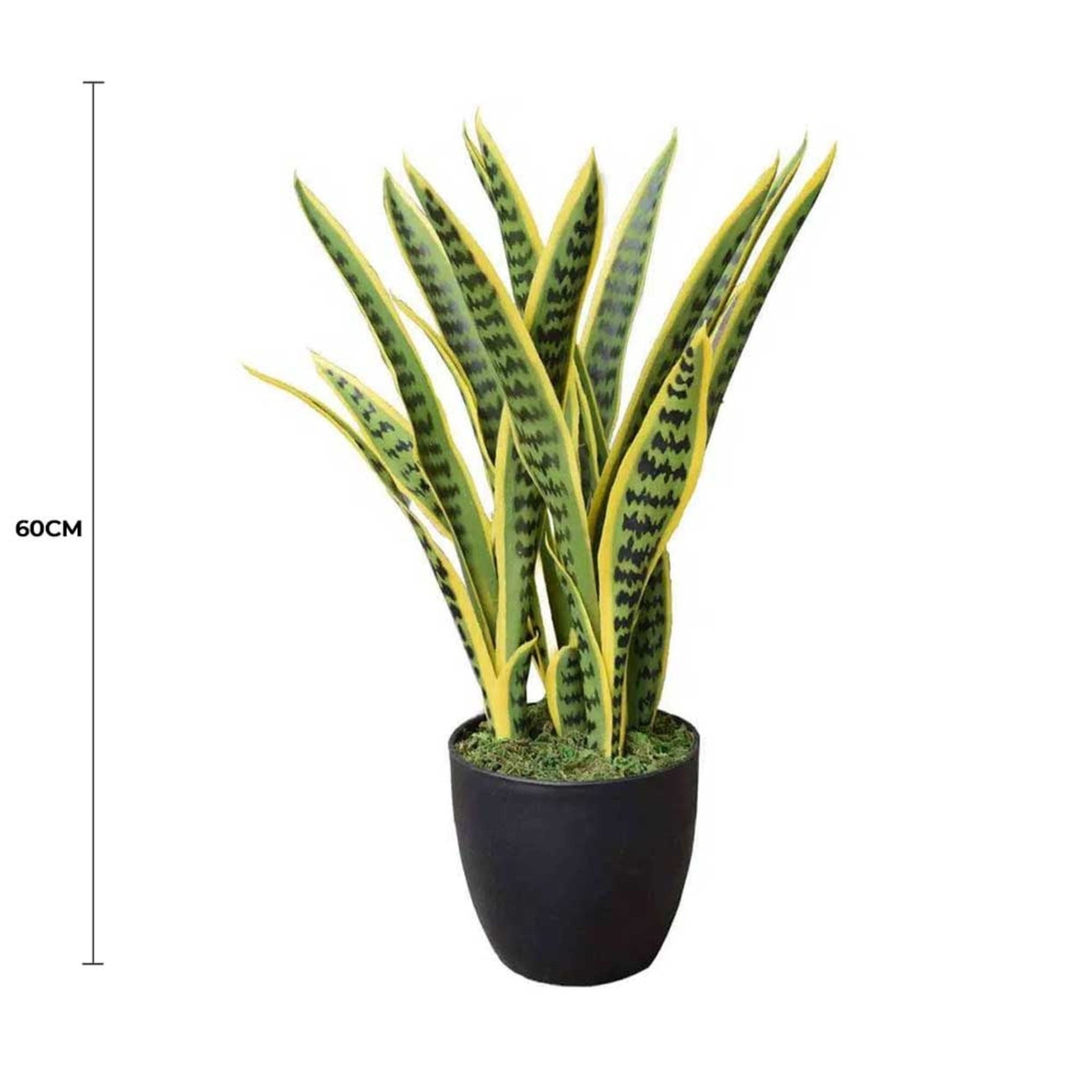 Artificial Mother in Law Tongue / Yellow Tongue Sansevieria UV Resistant 60CM - Designer Vertical Gardens Artificial Shrubs and Small plants Small Artificial Desk Plants