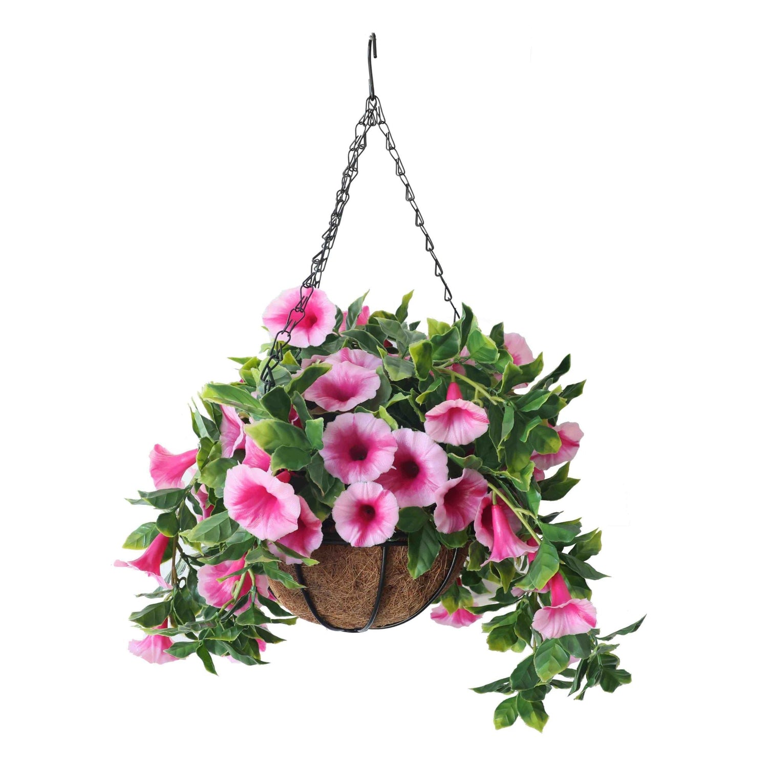 Artificial Petunia Hanging Basket UV Resistant 28cm - Designer Vertical Gardens artificial hanging ferns Flowering plants