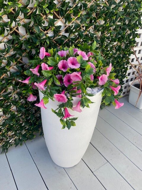 Artificial Petunia Hanging Basket UV Resistant 28cm - Designer Vertical Gardens artificial hanging ferns Flowering plants