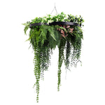 Black Artificial Hanging Green Wall Disc 60cm UV Resistant - Designer Vertical Gardens artificial hanging fern artificial hanging fern plant