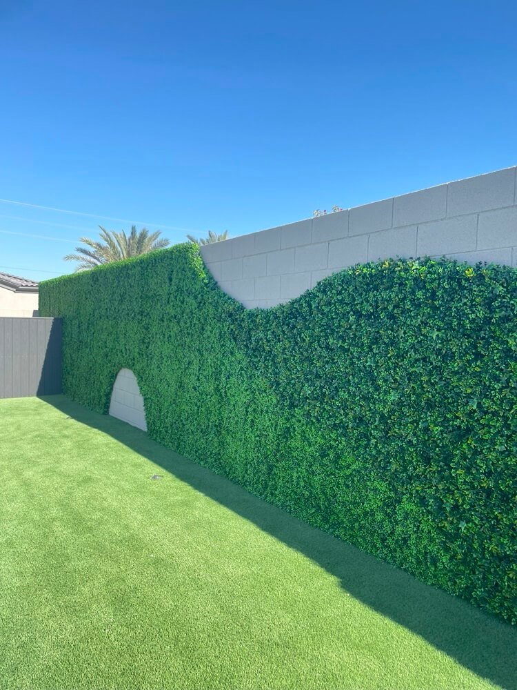 Dense Buxus Artificial Hedge Tile / Fake Vertical Garden 1m x 1m UV Resistant - Designer Vertical Gardens artificial garden wall plants artificial green wall australia