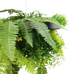 Silver Framed Roof Hanging Disc With Draping Life - Like Plants UV Resistant 40cm - Designer Vertical Gardens artificial hanging fern artificial hanging fern plant