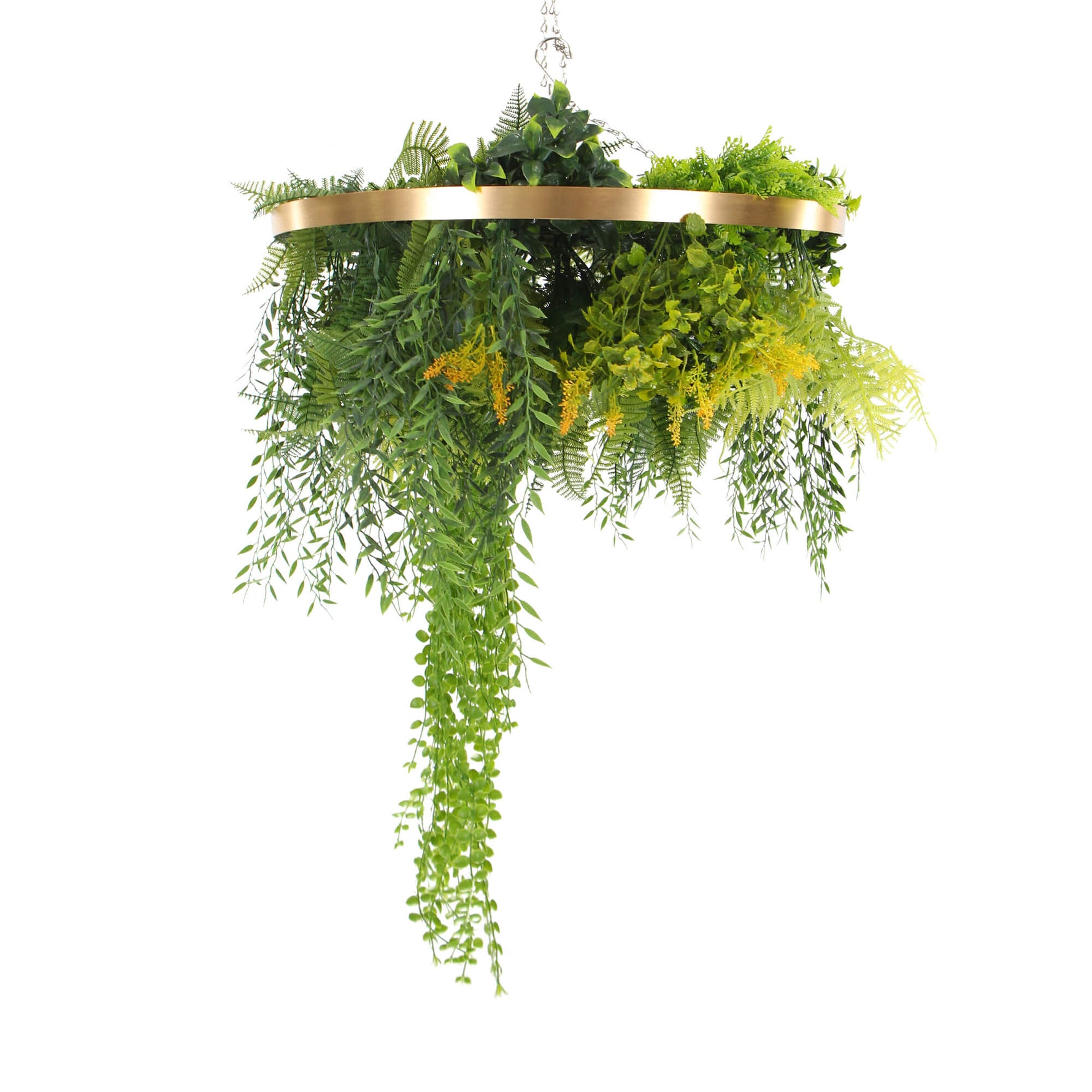 Imitation Gold Artificial Hanging Green Wall Disc 60cm (Limited Range)