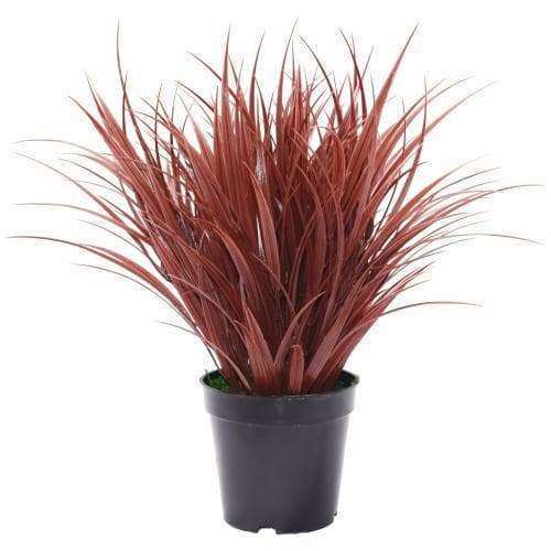 38cm Ornamental Potted Artificial Grass Plant Dense Burgundy - Designer Vertical Gardens artificial garden wall plants artificial green wall australia