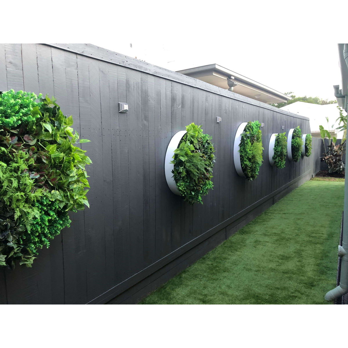 80cm Colour Splash Artificial Vertical Garden Wall Art Disc - Designer Vertical Gardens artificial garden wall plants artificial green wall australia