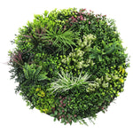 Slimline Artificial Green Wall Disc Art 100cm Colour Fresh UV Resistant (White)