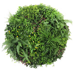 Slimline Artificial Green Wall Disc Art 100cm Country Fern UV Resistant (White)