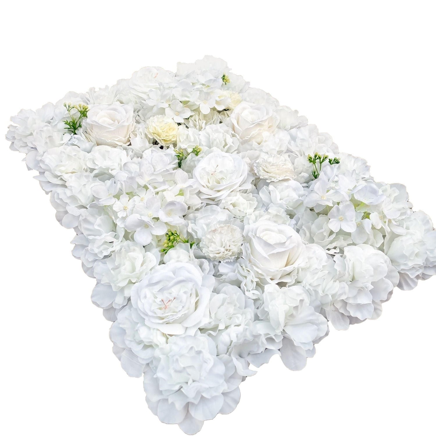 Artificial Flower Wall Backdrop Panel 40cm X 60cm Mixed Whites - Designer Vertical Gardens Artificial vertical garden wall panel flowering