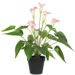 Artificial Flowering White & Pink Peace Lily / Calla Lily Plant 50cm - Designer Vertical Gardens artificial vertical garden melbourne artificial vertical garden plants