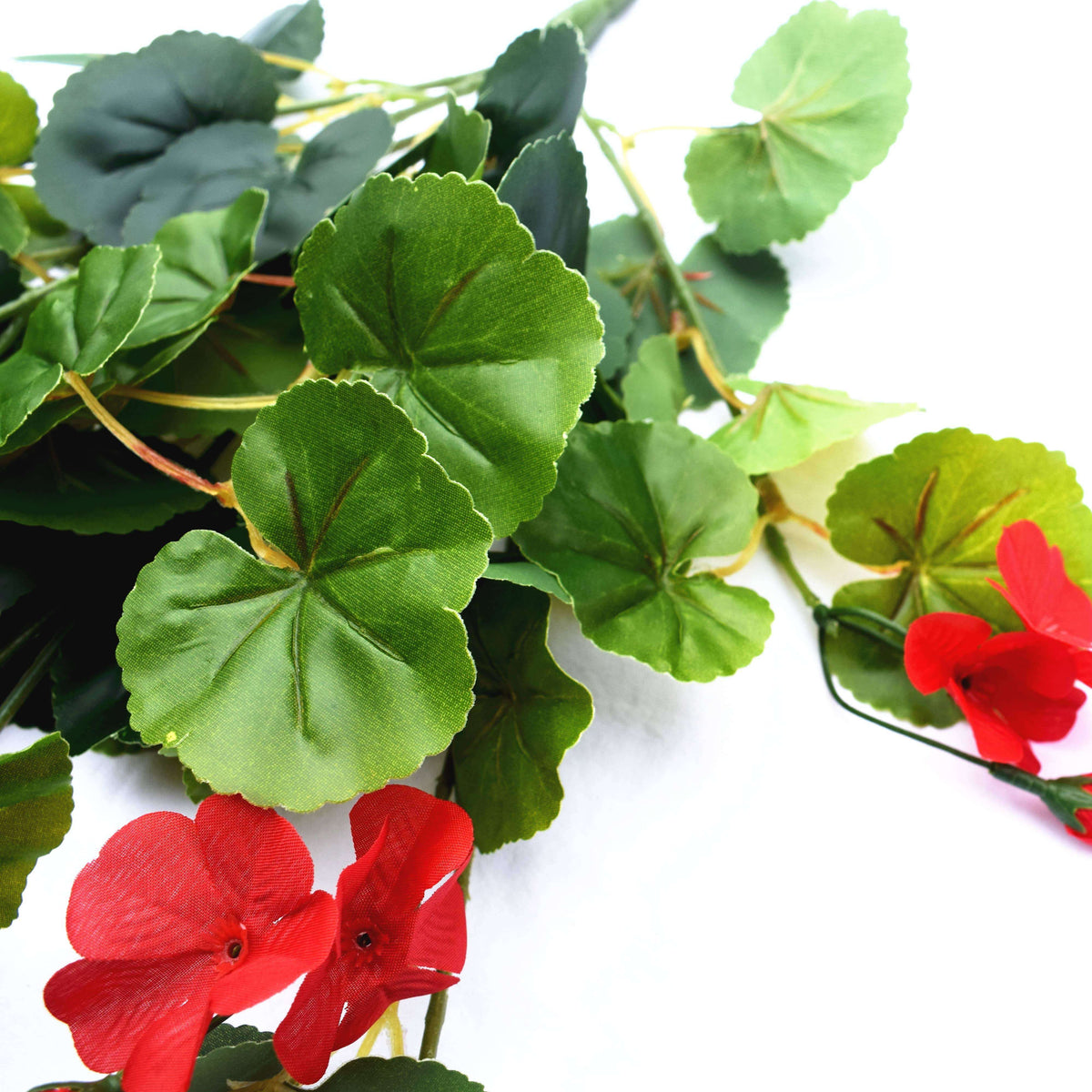 Artificial Geranium Hanging Bush with Red Flowers 60cm - Designer Vertical Gardens