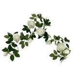 Artificial White Rose Garland 190cm - Designer Vertical Gardens garland hanging garland