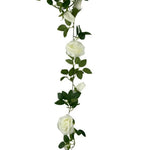 Artificial White Rose Garland 190cm - Designer Vertical Gardens garland hanging garland