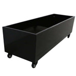 Black Metal Planter Medium + Wheels - Designer Vertical Gardens artificial green wall installation