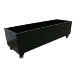 Black Metal Planter Medium + Wheels - Designer Vertical Gardens artificial green wall installation