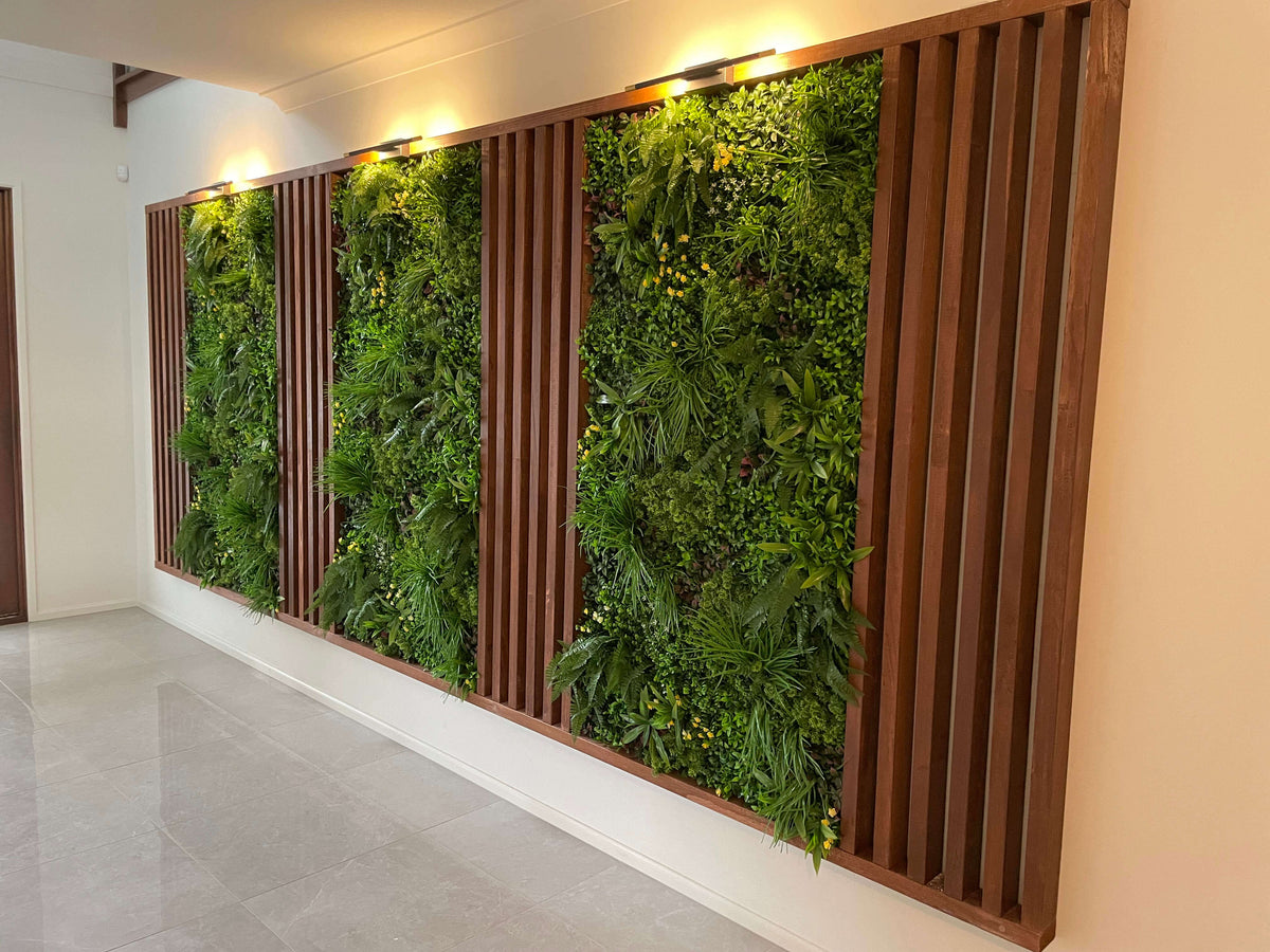 Country Fern Artificial Vertical Garden / Green Wall 100cm x 100cm UV Resistant - Designer Vertical Gardens artificial garden wall plants artificial green wall australia