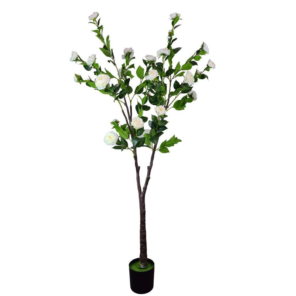 Flowering Natural White Artificial Camellia Tree 180cm - Designer Vertical Gardens Flowering plants vertical garden artificial plants