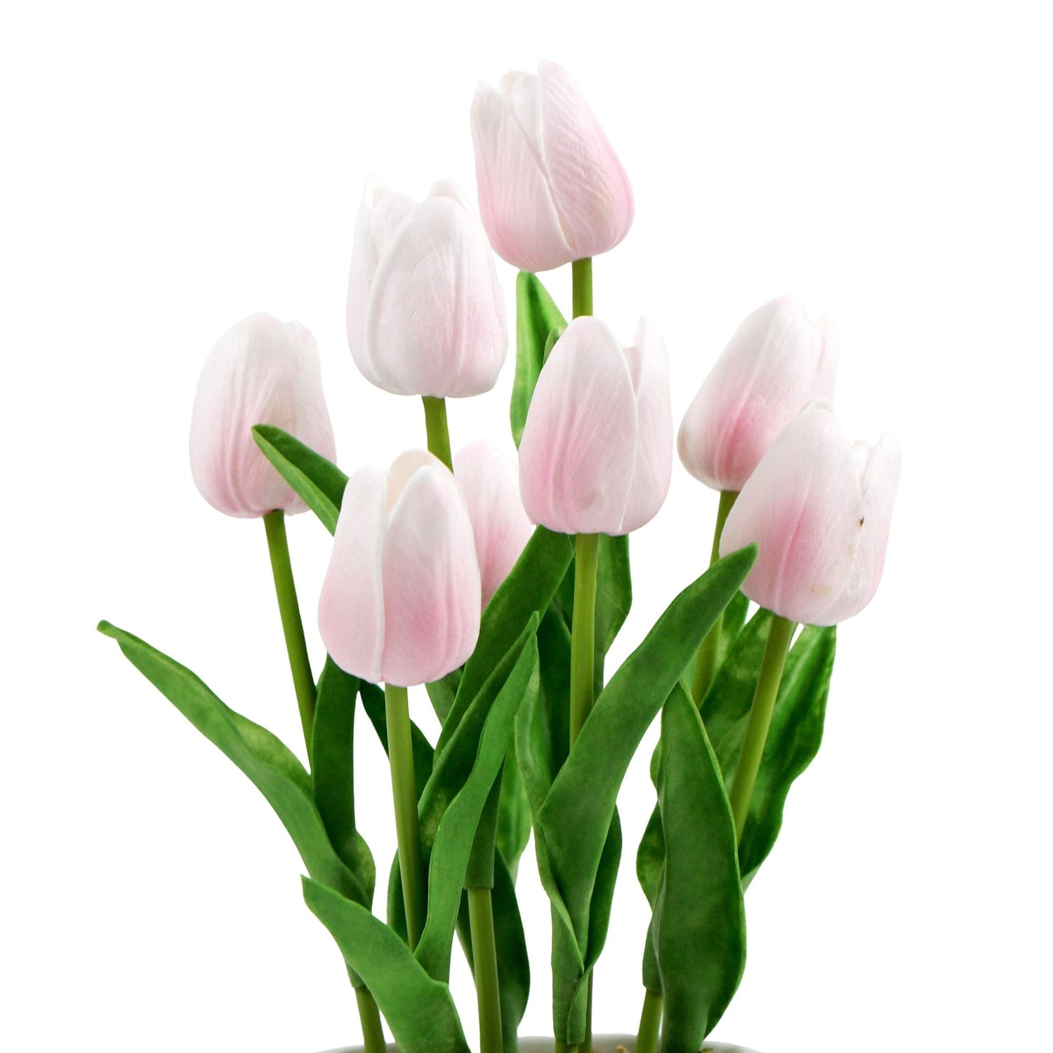 Flowering Pink Artificial Tulip Plant Arrangement With Ceramic Bowl 35cm - Designer Vertical Gardens Artificial Shrubs and Small plants Flowering plants