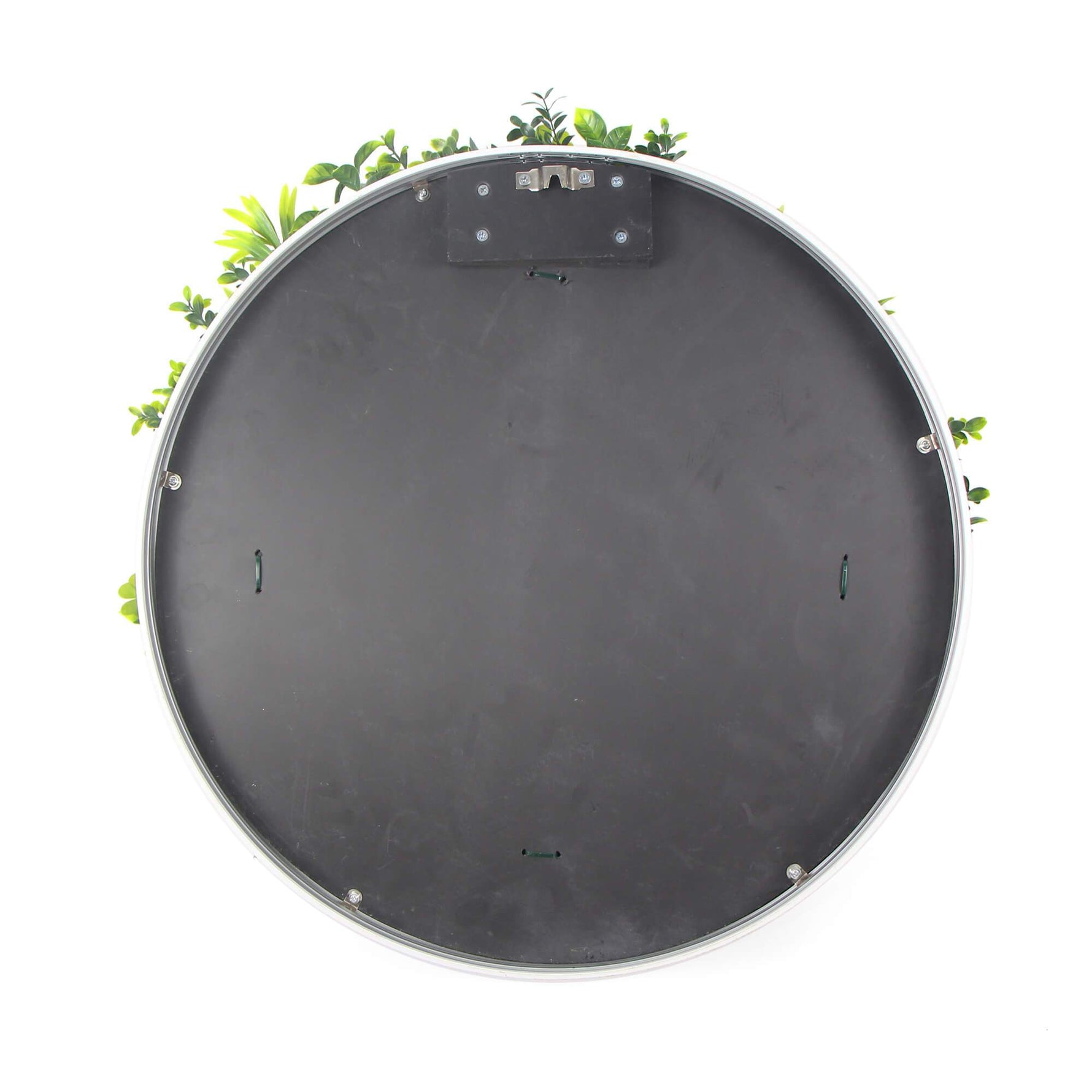 Flowering White Artificial Green Wall Disc UV Resistant 50cm (White Frame) - Designer Vertical Gardens artificial garden wall plants artificial green wall sydney