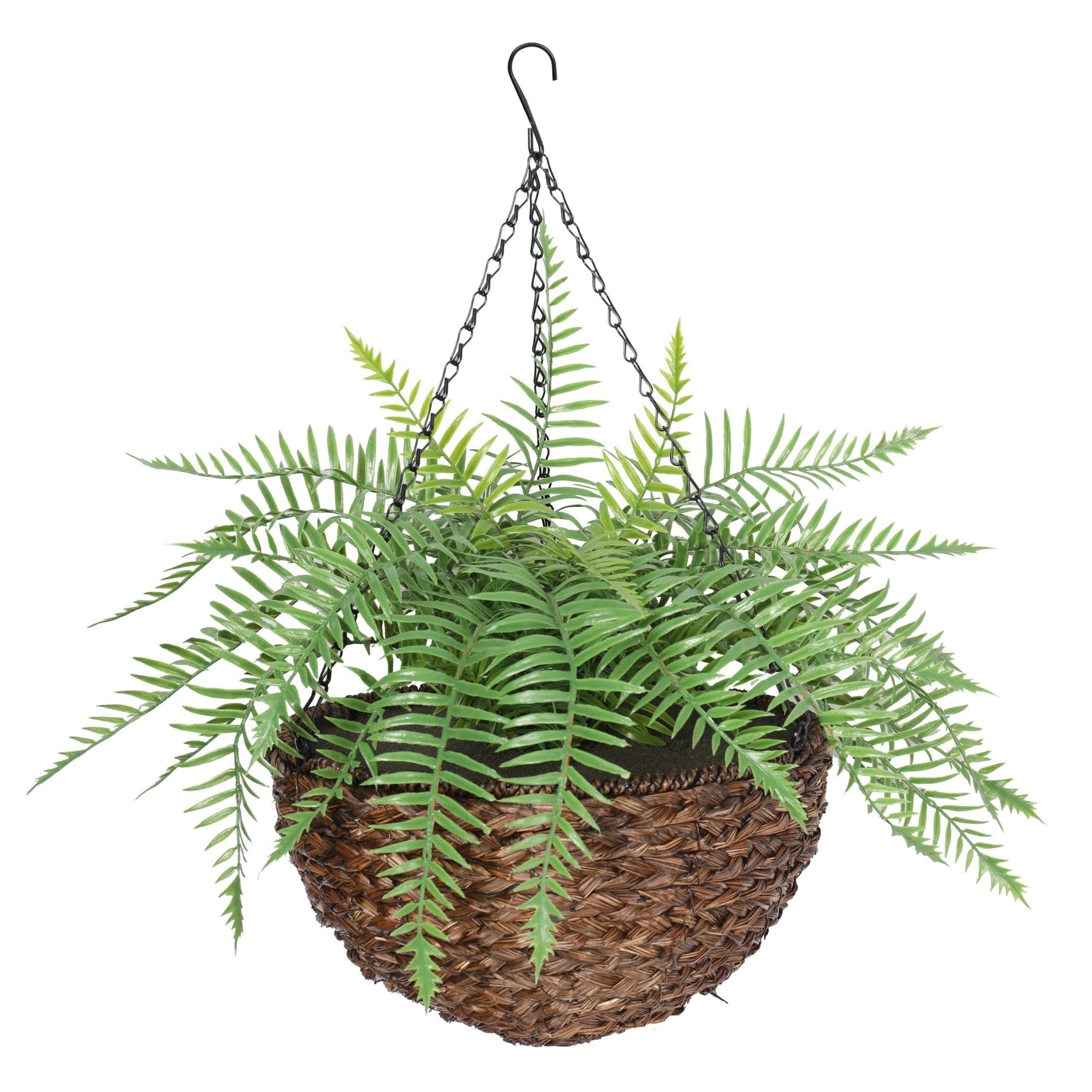 Large Artificial Hanging Basket (Fern Hanging Basket) - Designer Vertical Gardens hanging fern