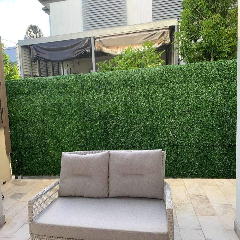 Light English Artificial Boxwood Hedge Panel / Fake Green Wall 1m x 1m UV Resistant - Designer Vertical Gardens artificial garden wall plants artificial green wall australia