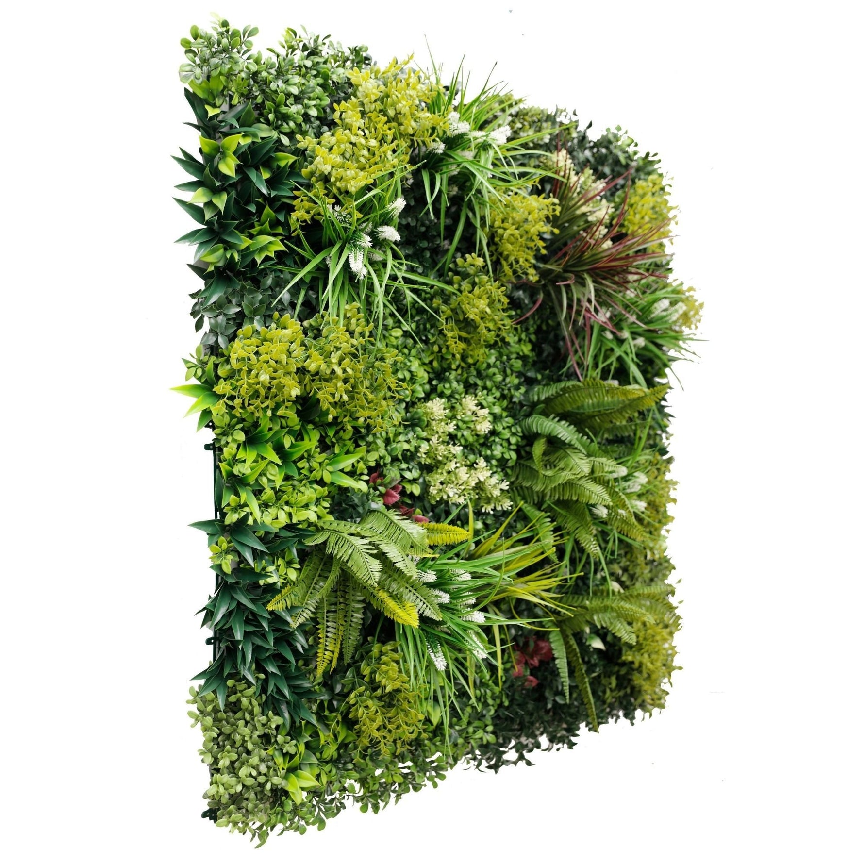 Lush Spring Vertical Garden / Green Wall UV Resistant 100cm x 100cm - Designer Vertical Gardens artificial hedge fence panels Artificial hedge panels