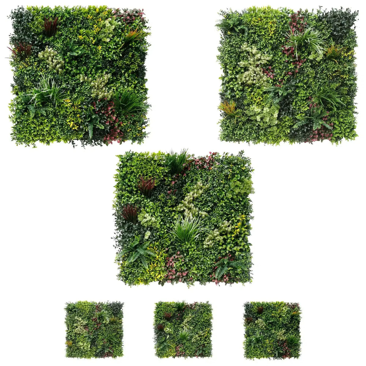 Luxury Triptych Vertical Garden / Living Wall Set 3 Of Pieces 1m X 1m (3 SQM Set) UV Resistant - Designer Vertical Gardens artificial green wall australia artificial green wall installation