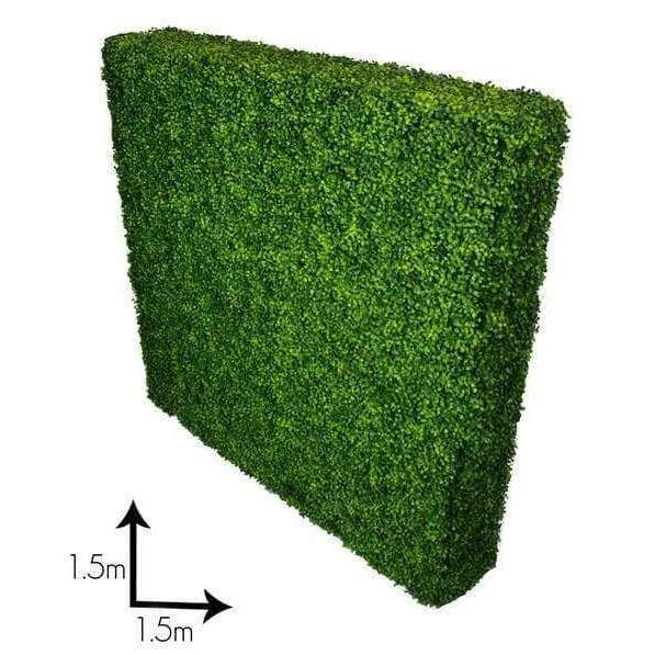 Portable Mixed English Artificial Boxwood Hedge UV Resistant 1.5m x 1.5m - Designer Vertical Gardens artificial garden wall plants artificial green wall australia