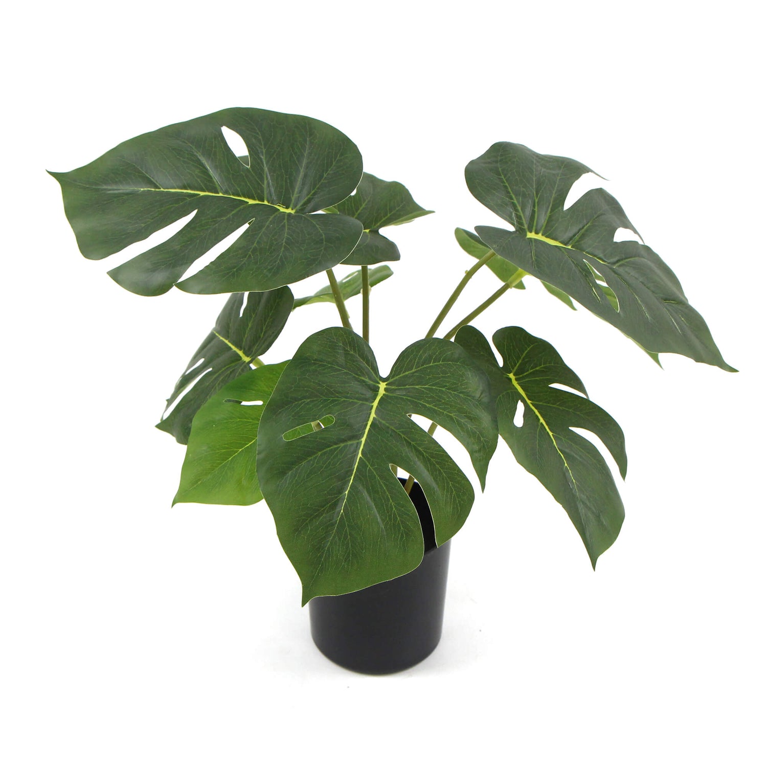 Potted Artificial Split Philodendron Plant With Real Touch Leaves 40cm - Designer Vertical Gardens Artificial Shrubs and Small plants