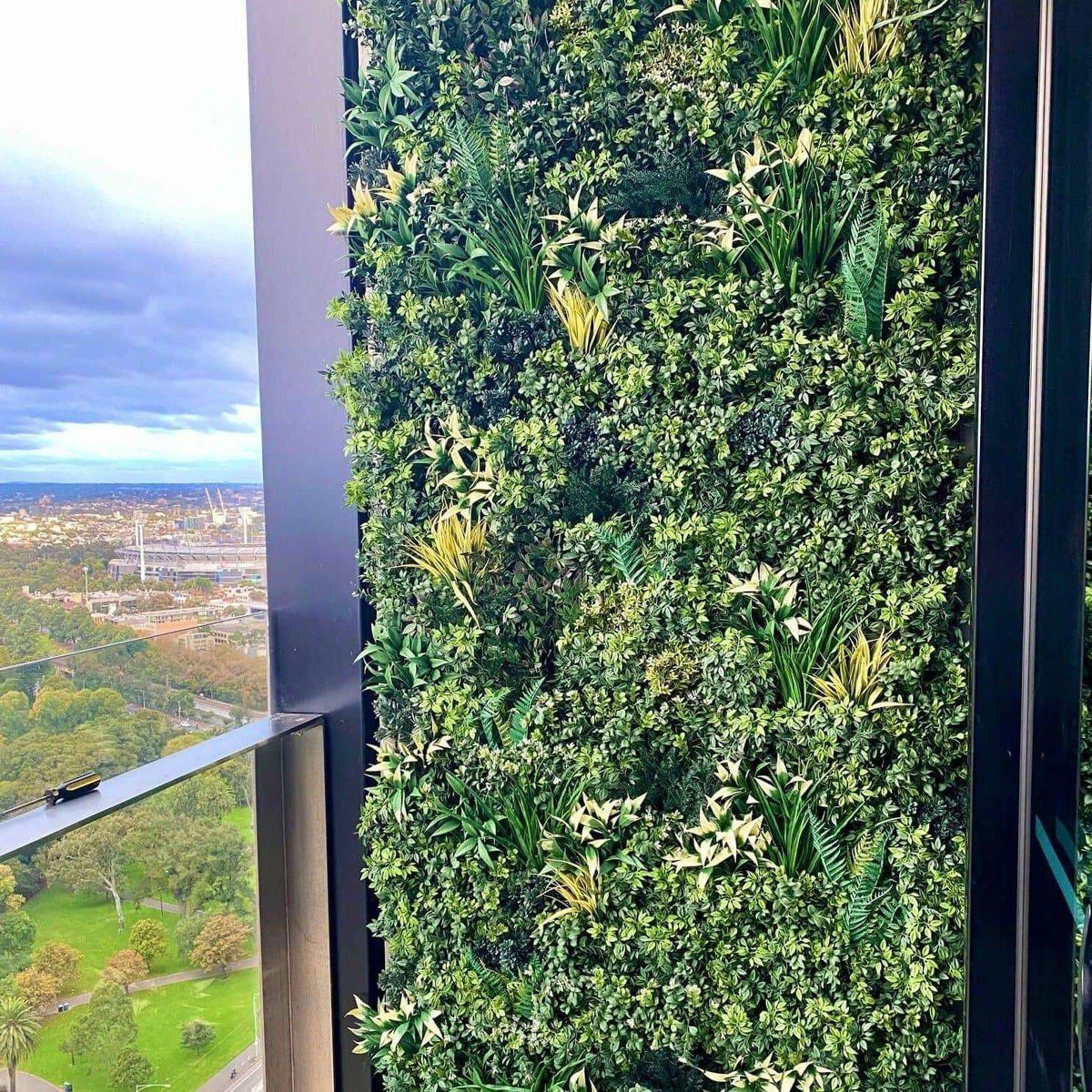 Premium Green Forest Artificial Vertical Garden / Fake Green Wall 1m x 1m UV Resistant - Designer Vertical Gardens artificial garden wall plants artificial green wall australia