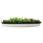 Slimline Artificial Green Wall Disc Art 100cm Grassy Fern UV Resistant (White) - Designer Vertical Gardens Artificial vertical garden wall disc