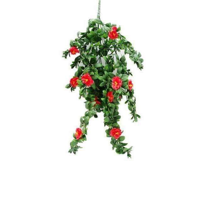 UV Hanging Red Rose Stem - 85cm - Designer Vertical Gardens artificial garden wall plants artificial green wall australia