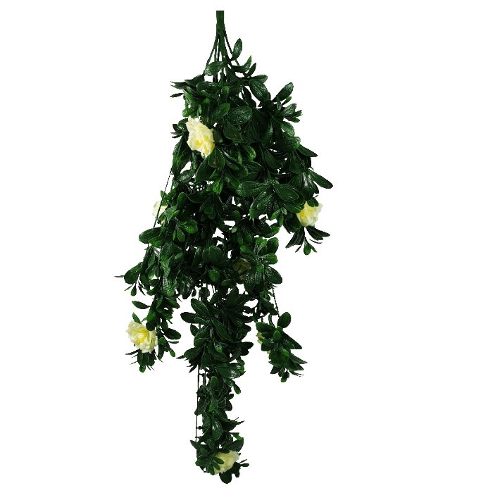 UV Hanging White Rose Stem - 85cm - Designer Vertical Gardens artificial garden wall plants artificial green wall australia