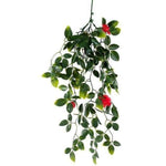 UV Resistant Hanging Artificial Red Flowering Mixed Foliage 60cm - Designer Vertical Gardens artificial garden wall plants artificial green wall australia