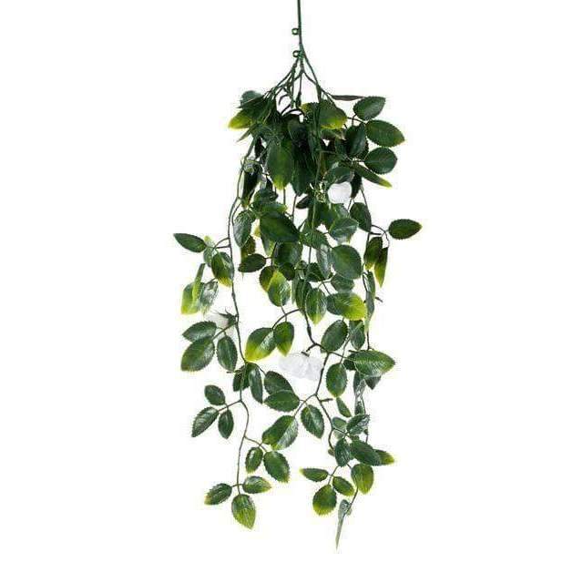 UV Resistant Hanging Artificial White Flowering Mixed Foliage 60cm - Designer Vertical Gardens artificial garden wall plants artificial green wall installation