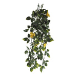 UV Resistant Hanging Artificial Yellow Flowering Mixed Foliage 60cm - Designer Vertical Gardens artificial garden wall plants artificial green wall australia