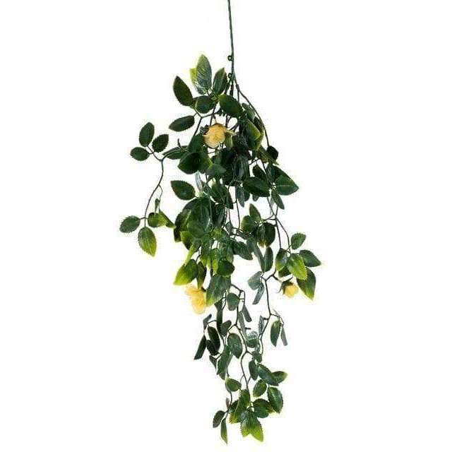 UV Resistant Hanging Artificial Yellow Flowering Mixed Foliage 60cm - Designer Vertical Gardens artificial garden wall plants artificial green wall australia