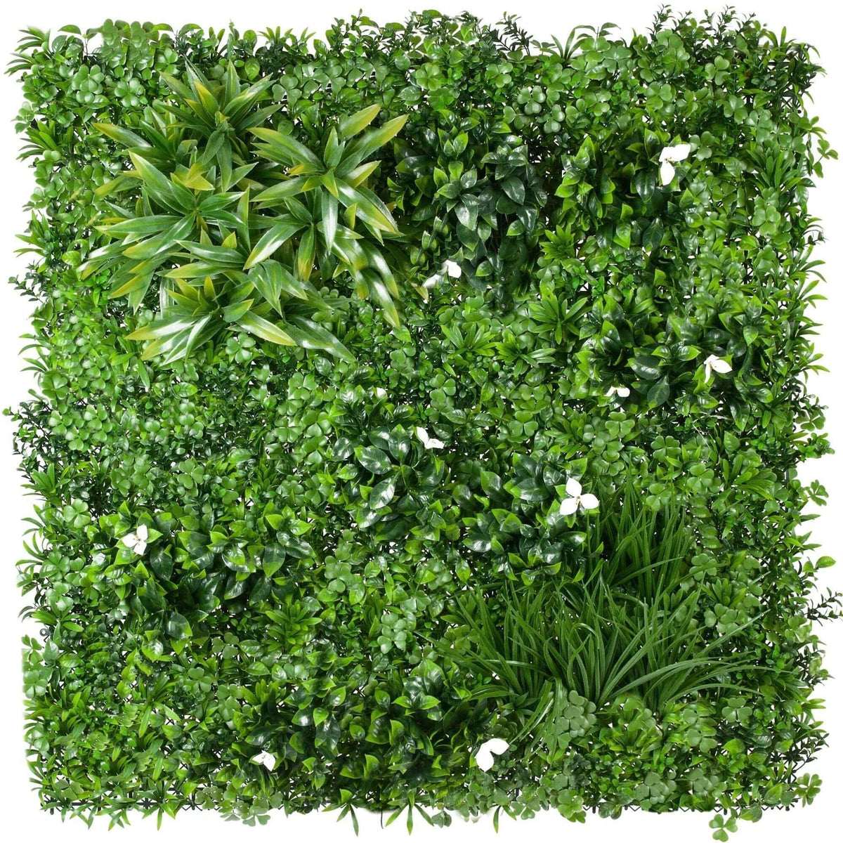 White Lily Artificial Vertical Garden / Fake Green Wall 1m x 1m UV Resistant - Designer Vertical Gardens artificial garden wall plants artificial green wall australia