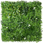 White Lily Artificial Vertical Garden / Fake Green Wall 1m x 1m UV Resistant - Designer Vertical Gardens artificial garden wall plants artificial green wall australia